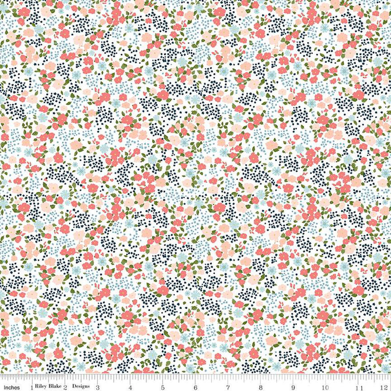 Day in the Life C13662-WHITE Floral by Echo Park Paper Co. for Riley Blake Designs
