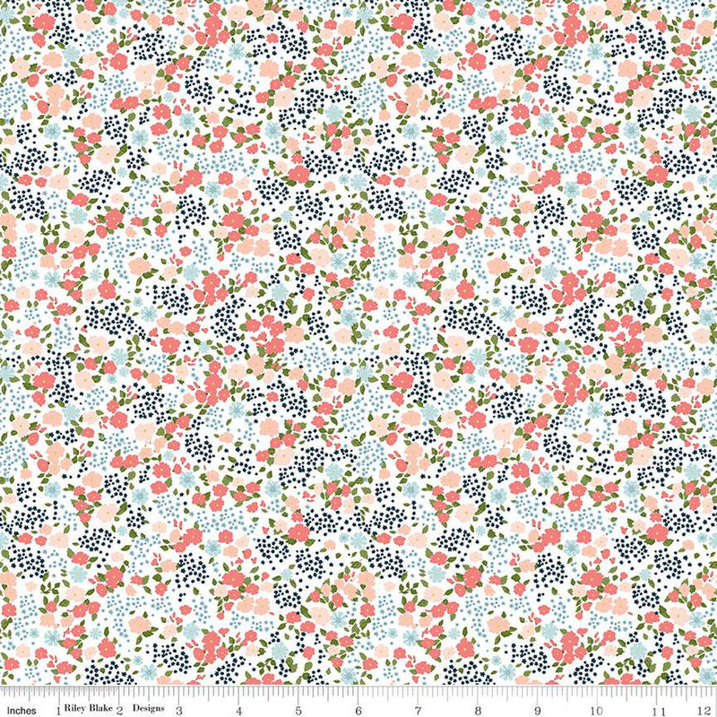 Day in the Life C13662-WHITE Floral by Echo Park Paper Co. for Riley Blake Designs