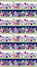 Deborah's Garden DP25591-10 Border Stripe White Multi by Michel Design Works for Northcott