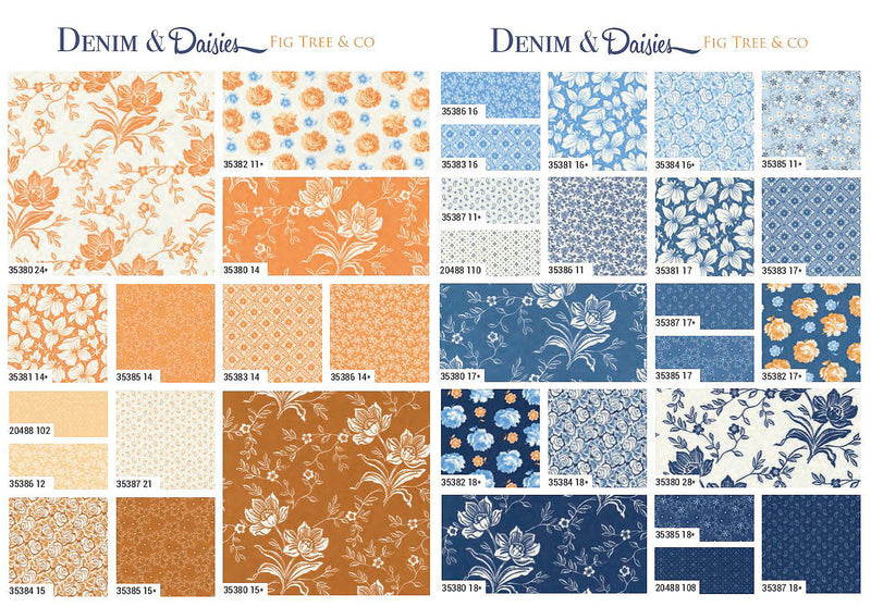 Denim & Daisies Charm Pack 35380PP by Fig Tree & Co. for Moda