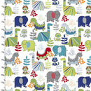 Dinos Toss Flannel 12504-WHITE-DR by 3 Wishes Fabric