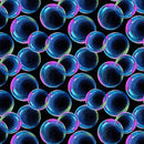 Disco Tech 6937-97 Black Multi Tossed Bubbles by Studio e Fabrics