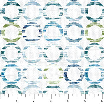 Dots & Dashes Flannel F27283-11 Off White Circles by Northcott Studio for Northcott