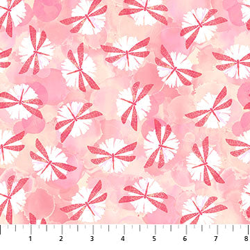 Dragonfly Dreams DP24831-51 Peach Multi Dragonfly by Deborah Edwards for Northcott