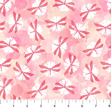 Dragonfly Dreams DP24831-51 Peach Multi Dragonfly by Deborah Edwards for Northcott