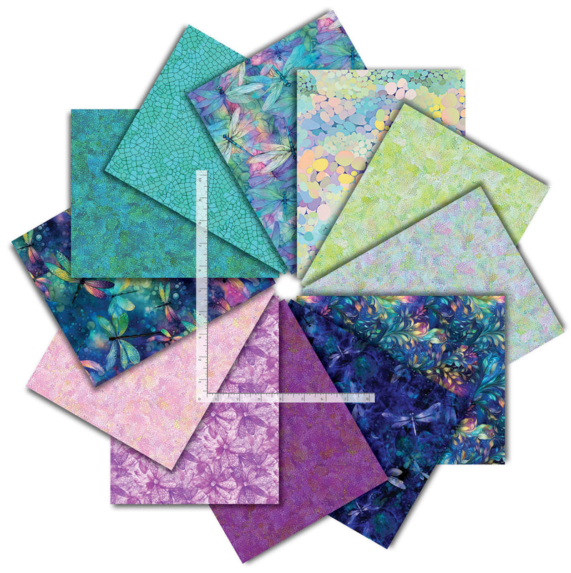 Dragonfly Illusion Fat Quarter Bundle CPFQ12-CD-DRAGONFLY by Timeless Treasures