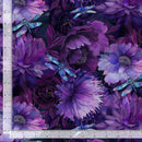 Dragonfly Mist 108" XNATURE-CD3892 PURPLE Floral With Dragonflies by Timeless Treasures.