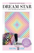 Dream Star Quilt pattern cover with colorful quilt design and branding information.