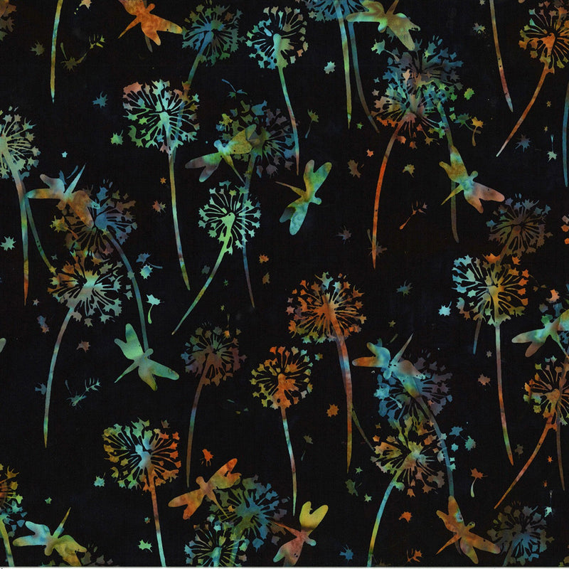 Earth Meets Sky Batik U2497-4 Black by Hoffman Fabrics