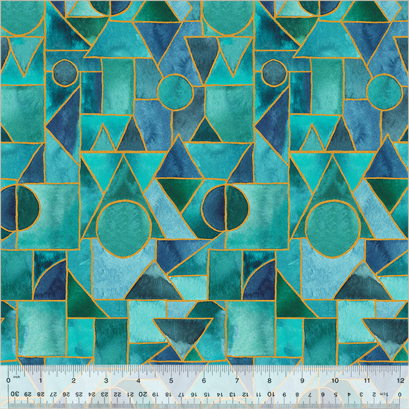 Ebb & Flow 54028DM-1 Aqua Sea Glass by Kate R. Leachs for Windham Fabrics