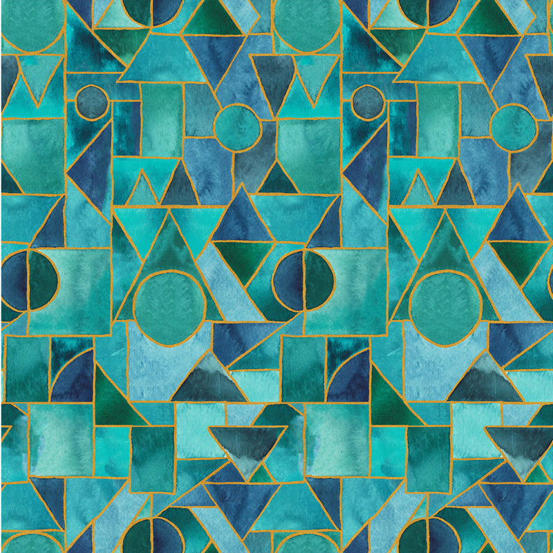 Ebb & Flow 54028DM-1 Aqua Sea Glass by Kate R. Leachs for Windham Fabrics