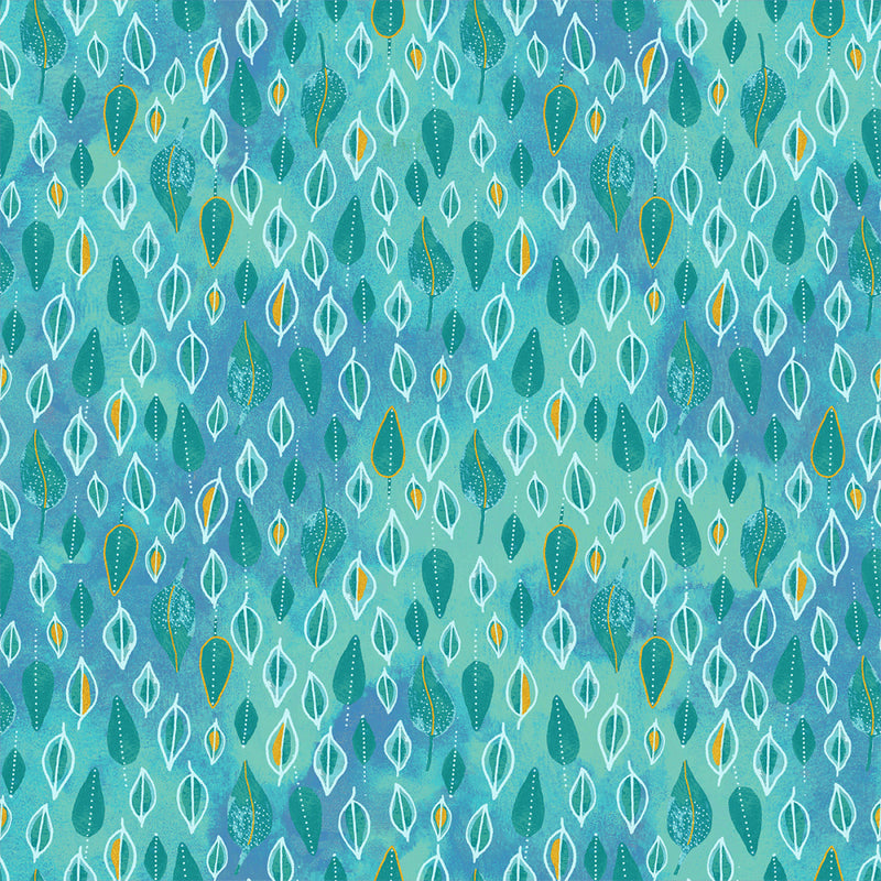 Ebb & Flow 54029DM-4 Turquoise Trickle by Kate R. Leachs for Windham Fabrics