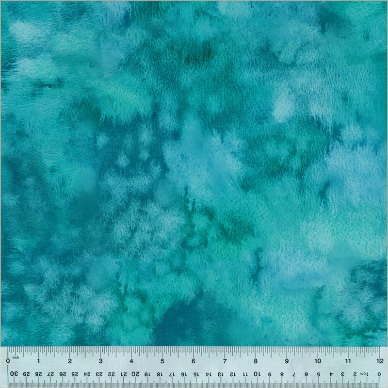 Ebb & Flow 54031D-4 Turquoise Saltaire by Kate R. Leachs for Windham Fabrics