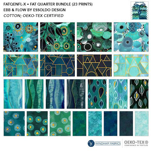 Ebb & Flow Fat Quarter Bundle FATQENFL-X by Essoldo Design for Windham Fabrics