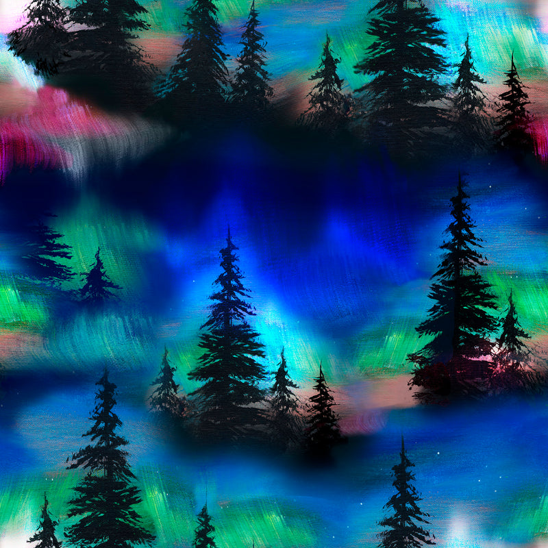 Echoes of the Moon KE-0006D MULTI Allover Northern Lights by Karen Erickson for International Textiles