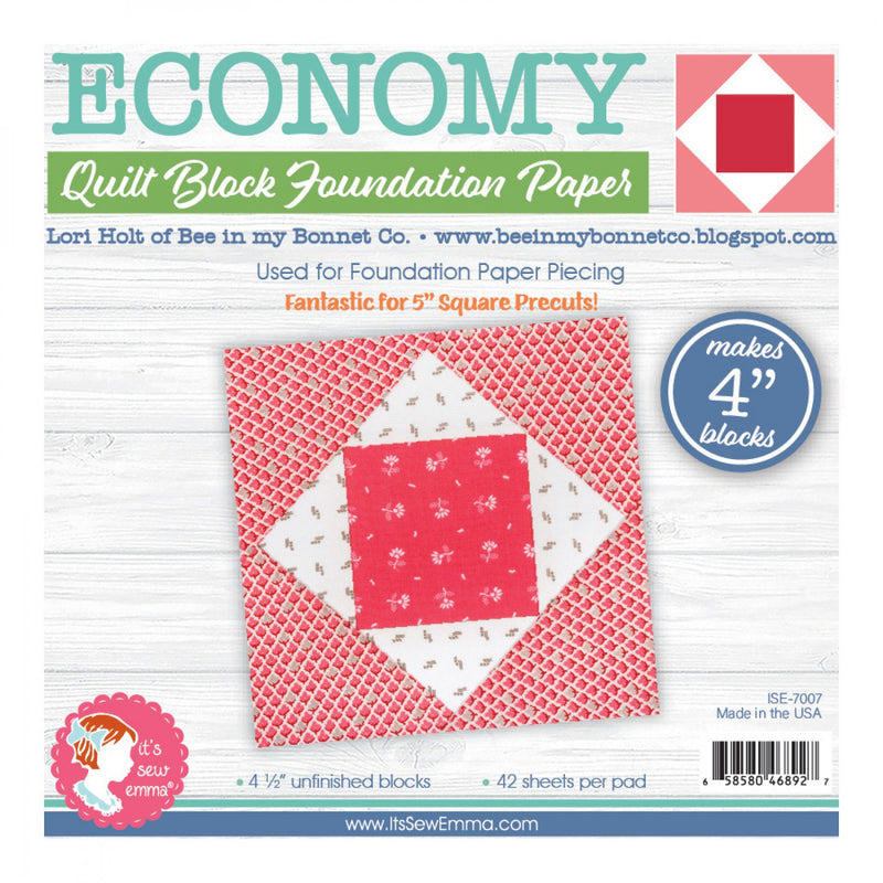 4in Economy Quilt Block Foundation Papers It's Sew Emma