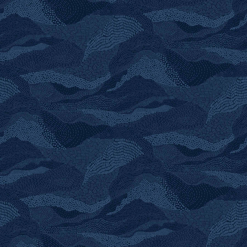 Elements 92007-49 Navy Earth by Ghazal Razavi for FIGO Fabrics