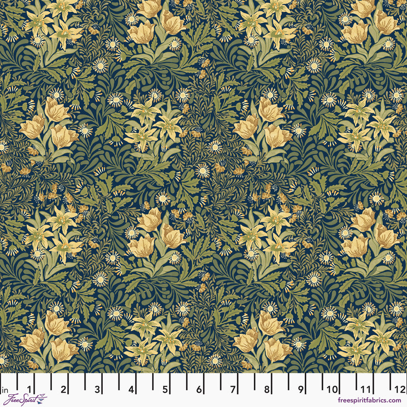 Emery Walker's House PWWM099.NAVY Bower by The Original Morris & Co. for FreeSpirit Fabrics