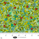 Enchanted Canopy 4606-67 Teal Ladybugs on Leaves by JK Stewart for Blank Quilting Corp.