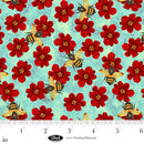 Enchanted Canopy 4609-70 Lt Blue Flowers with Bees by JK Stewart for Blank Quilting Corp.
