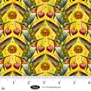 Enchanted Canopy 4610-44 Yellow Hummingbirds with Hearts by J Stewart for Blank Quilting Corp.