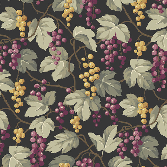 English Garden Currants Licorice- Edyta Sitar - PER QUARTER METRE