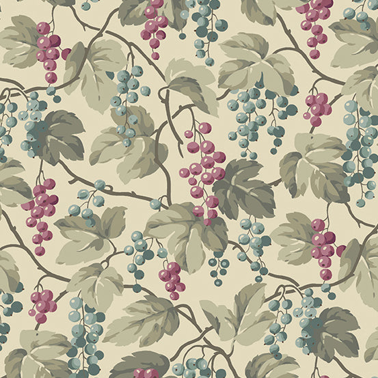 English Garden Currants Biscuit - Edyta Sitar - PER QUARTER METRE English Garden Currants Biscuit - Edyta Sitar - PER QUARTER METRE