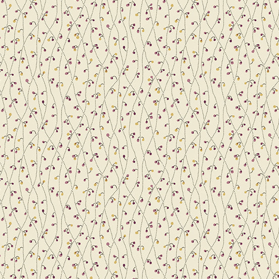 English Garden A-796-L Sugar and Cream Blue Vetch by Edyta Sitar for Andover Fabrics