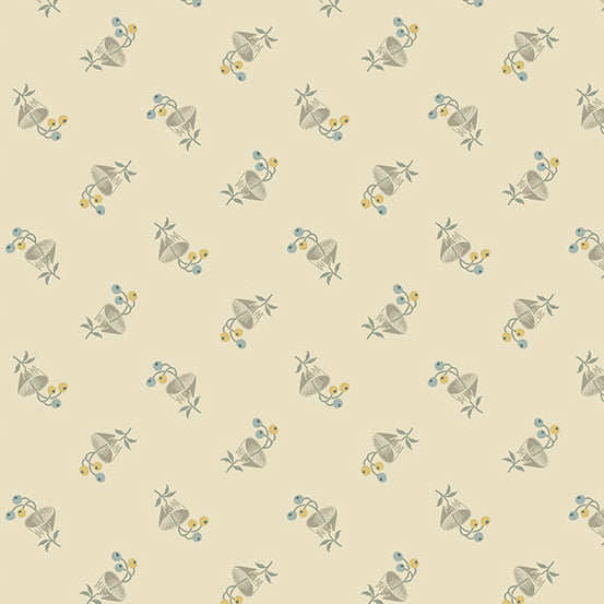 English Garden A-797-L Biscuits Bachelor Button by Edyta Sitar for Andover Fabrics