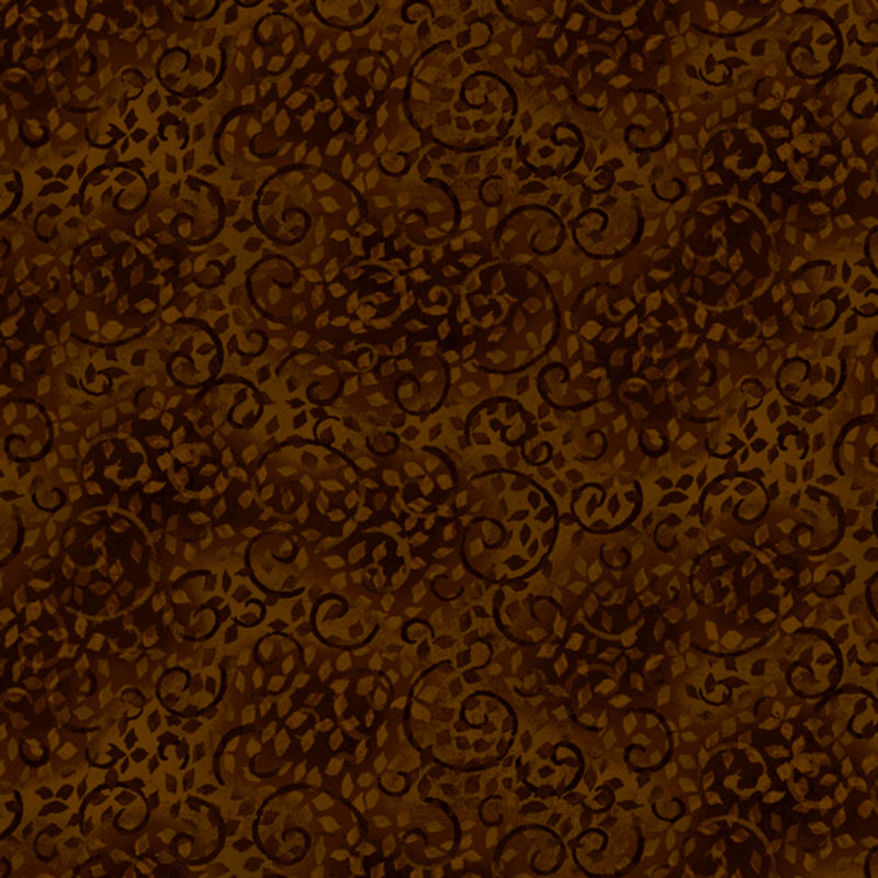 Essentials Scroll 1402 26035 229 Dk Chocolate by Wilmington Prints