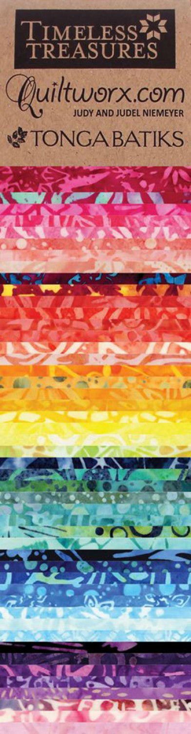 Eva's Rainbow Batik 2½" Strip Pack TONGASTRIP 48 EVASRAINBOW by Judy and Judel Niemeyer for Timeless Treasures