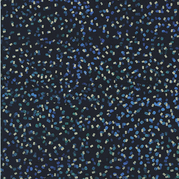 Evening Mist Batik S2325-215G Black Blue Gold by Hoffman Fabrics