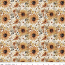 Evening on the Prairie CD16743-CREAM Watercolor Sunflowers by Modern Prairie for Riley Blake Designs