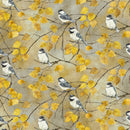 Evening Song - Stonehenge DP29553-14 Chickadee Taupe Multi by Linda Ludovico for Northcott