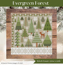Evergreen Forest Cross Stitch Pattern design on wood background