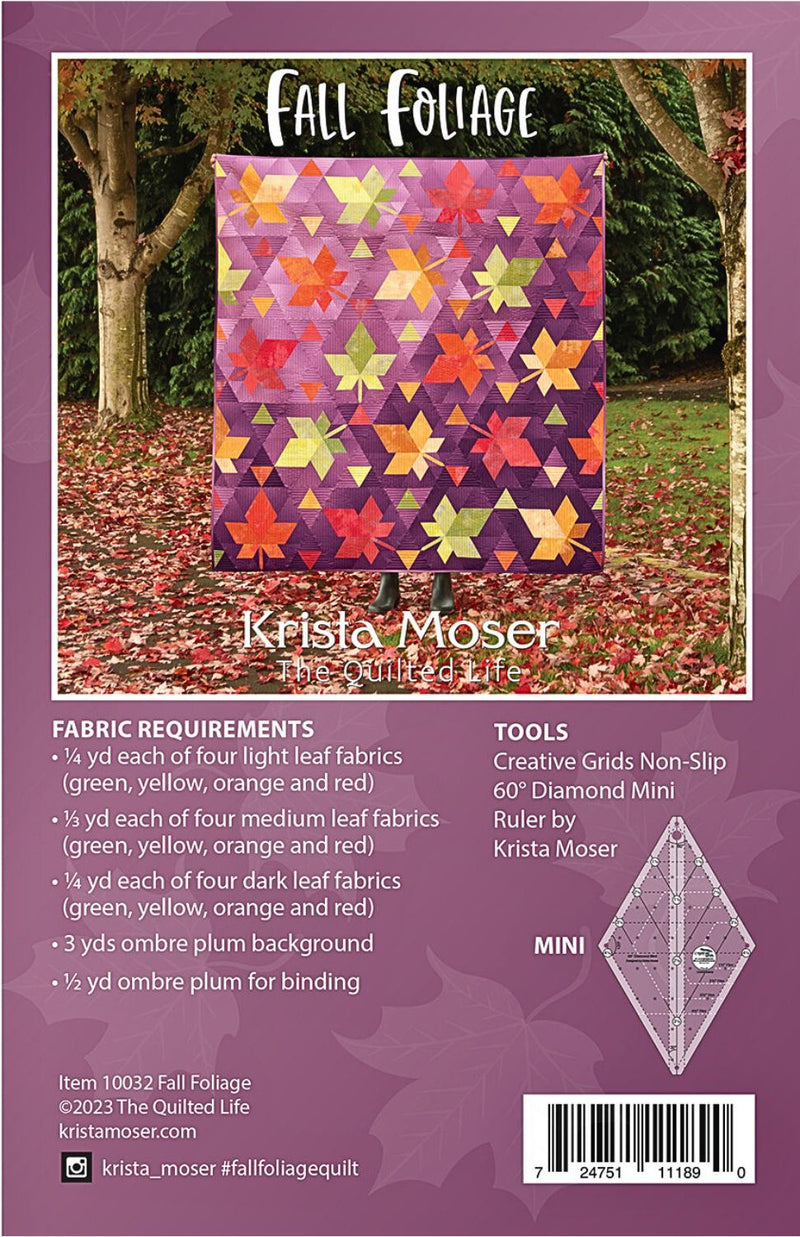 Fall Foliage Quilt Pattern Picture of the Back of Pattern Krista Moser The Quilted Life TQL10032
