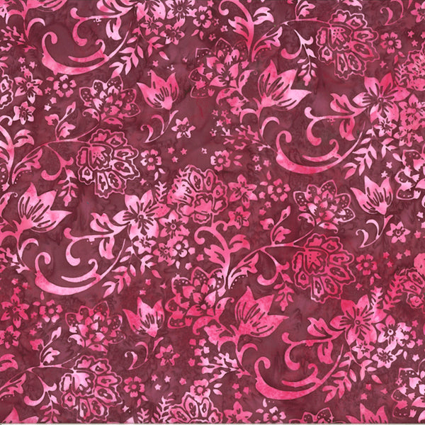 Fancy Fuchsia Batik U2455-38 Burgundy by Hoffman Fabrics