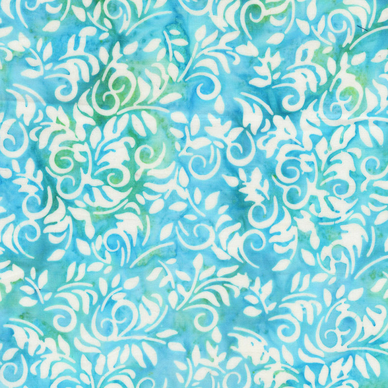 Fantasia Batik 3446Q-X Robin Egg Vines by Jacqueline de Jonge for Anthology Fabrics