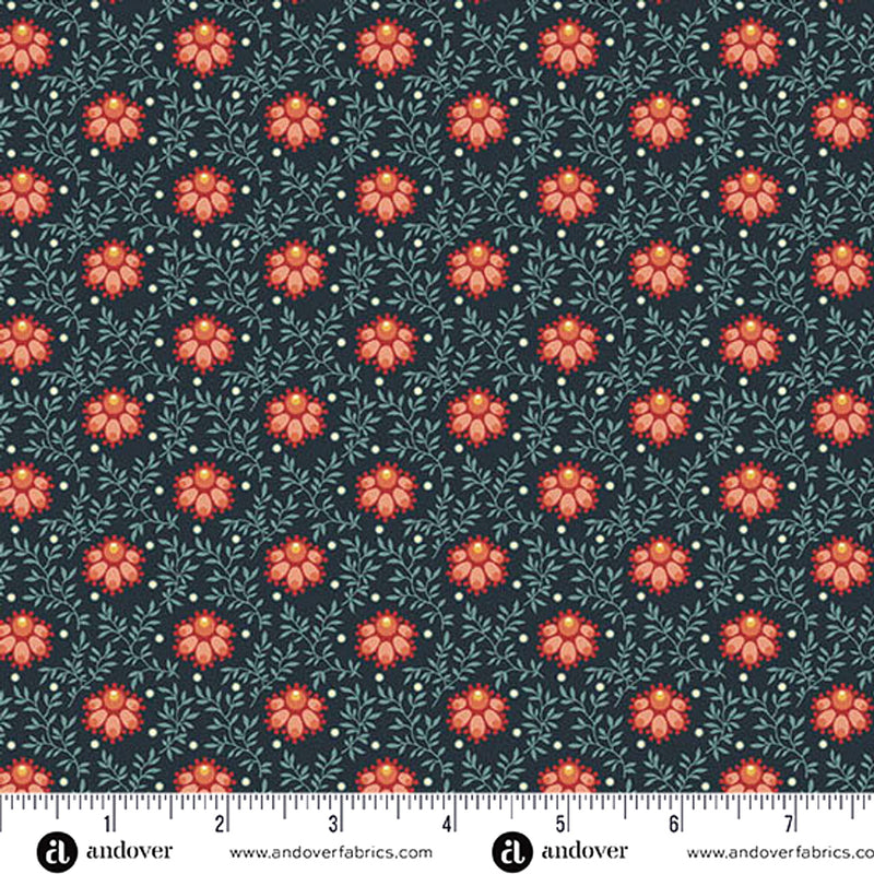 Farmer's Daughter A-10089-B Milkweed Ice by Edyta Sitar for Andover Fabrics