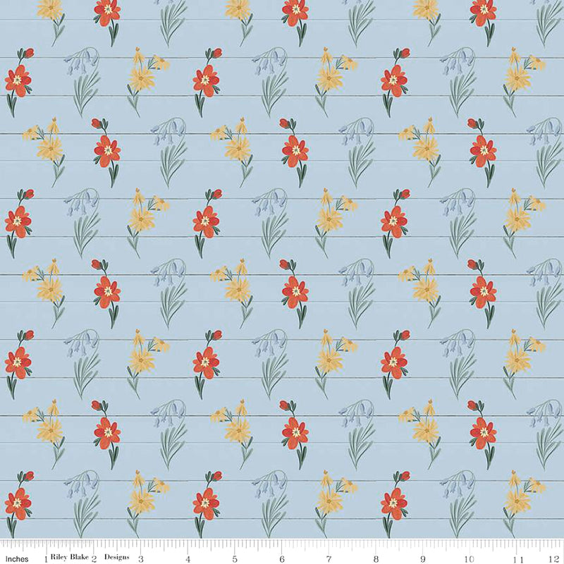 Farmhouse Summer C13631-SKY Wildflowers by Echo Park Paper Co. for Riley Blake Designs