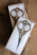 Feathered Friends Scissors in Antique Finish in gift boxes