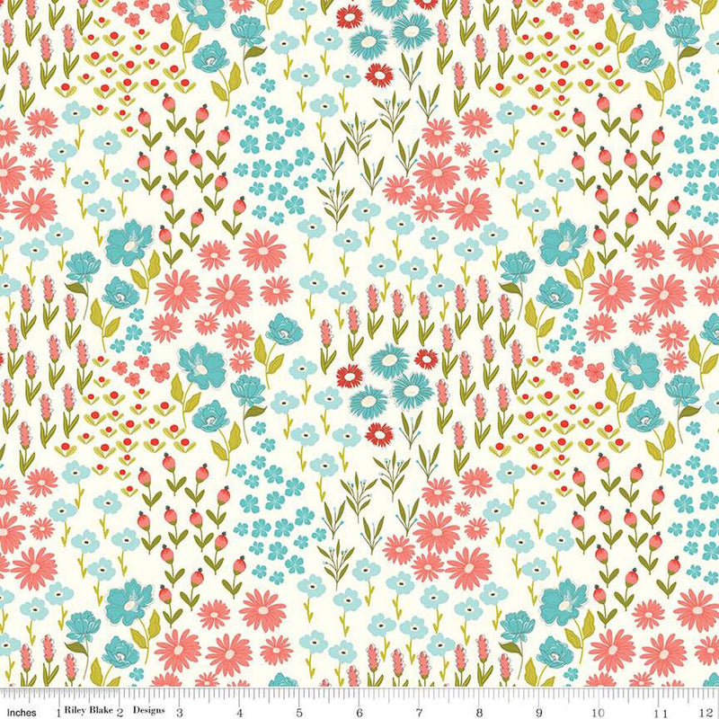 Feed My Soul C14551-CREAM Flower Garden by Sandy Gervais for Riley Blake Designs