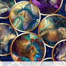 Feline Fantasia 31370-N Navy Cat Circles by Morris Creative Group for QT Fabrics
