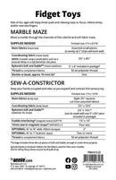 Fidget Toys - Jump Starters back of pattern show materials and quantities required.