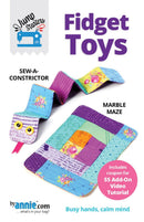 Fidget toys pattern and text about sewing tutorials from byannie.com.