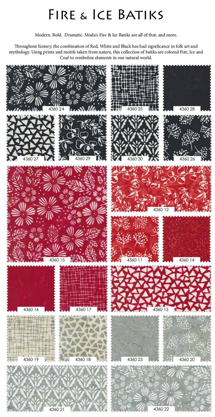 Fire & Ice Batiks Jelly Roll 4360JR by Moda