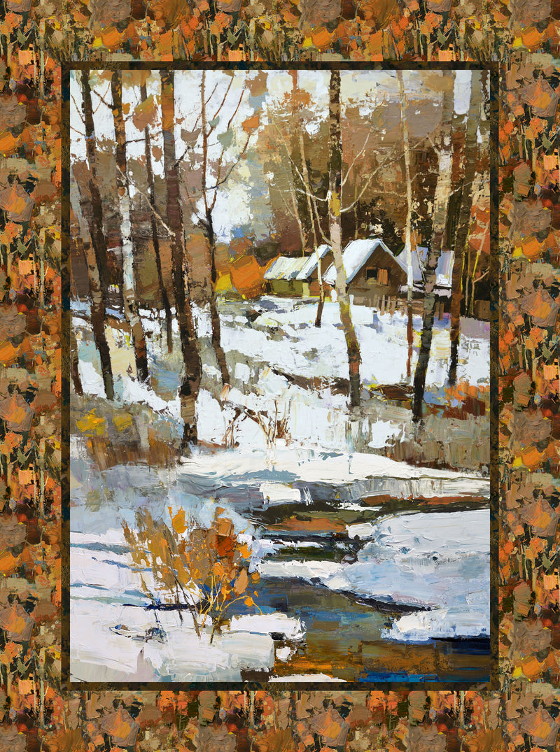First Snow Panel DP28090-10 White Multi Panel by Iosif Derecichei for Northcott.