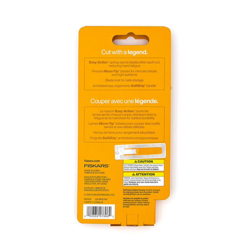 Fiskars Micro-Tip Easy Action Scissors No 5 Back Cover 1069767