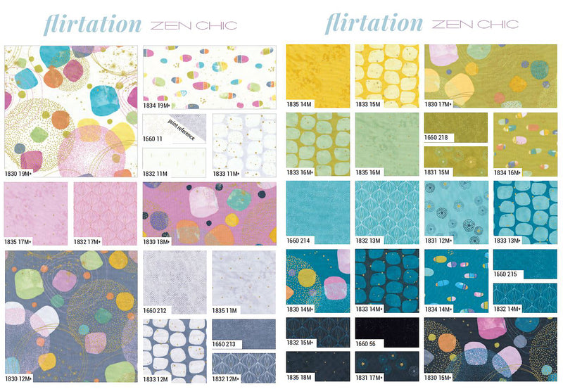 Flirtation Fat Quarter Bundle 1830AB by Zen Chic for Moda