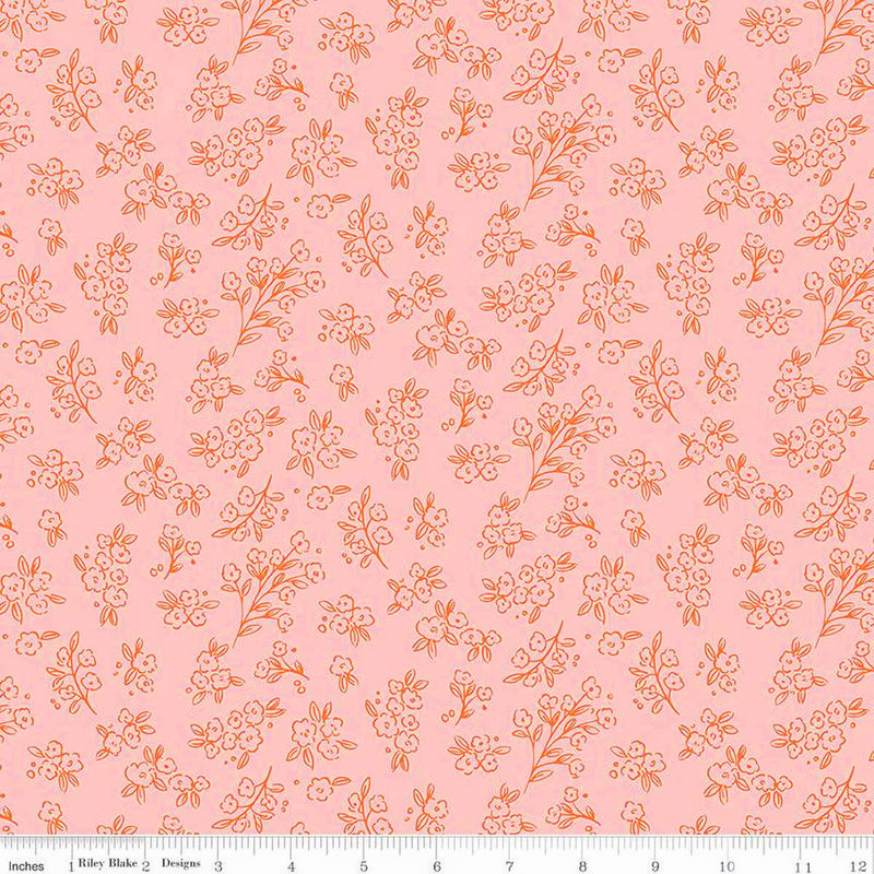 Floral Charms C15763-PINK Posies by Kelsey Carlson for Riley Blake Designs